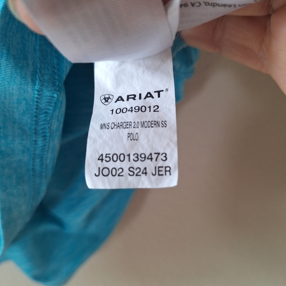 Ariat Tek Mens Fitted Lightweight Short Sleeve Collared Polo Blue Size XL - Picture 6 of 8